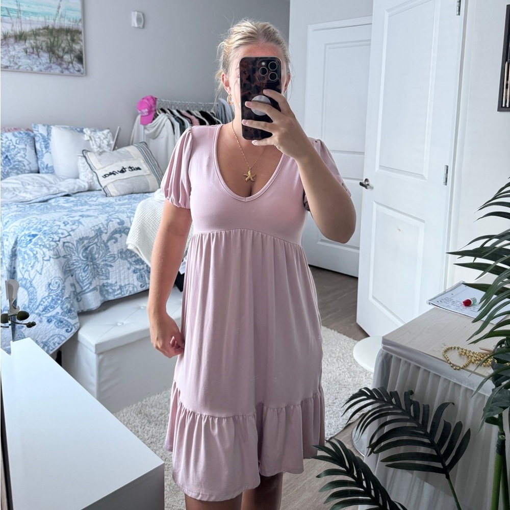 Francesca's Collections Soft Pink Midi Dress